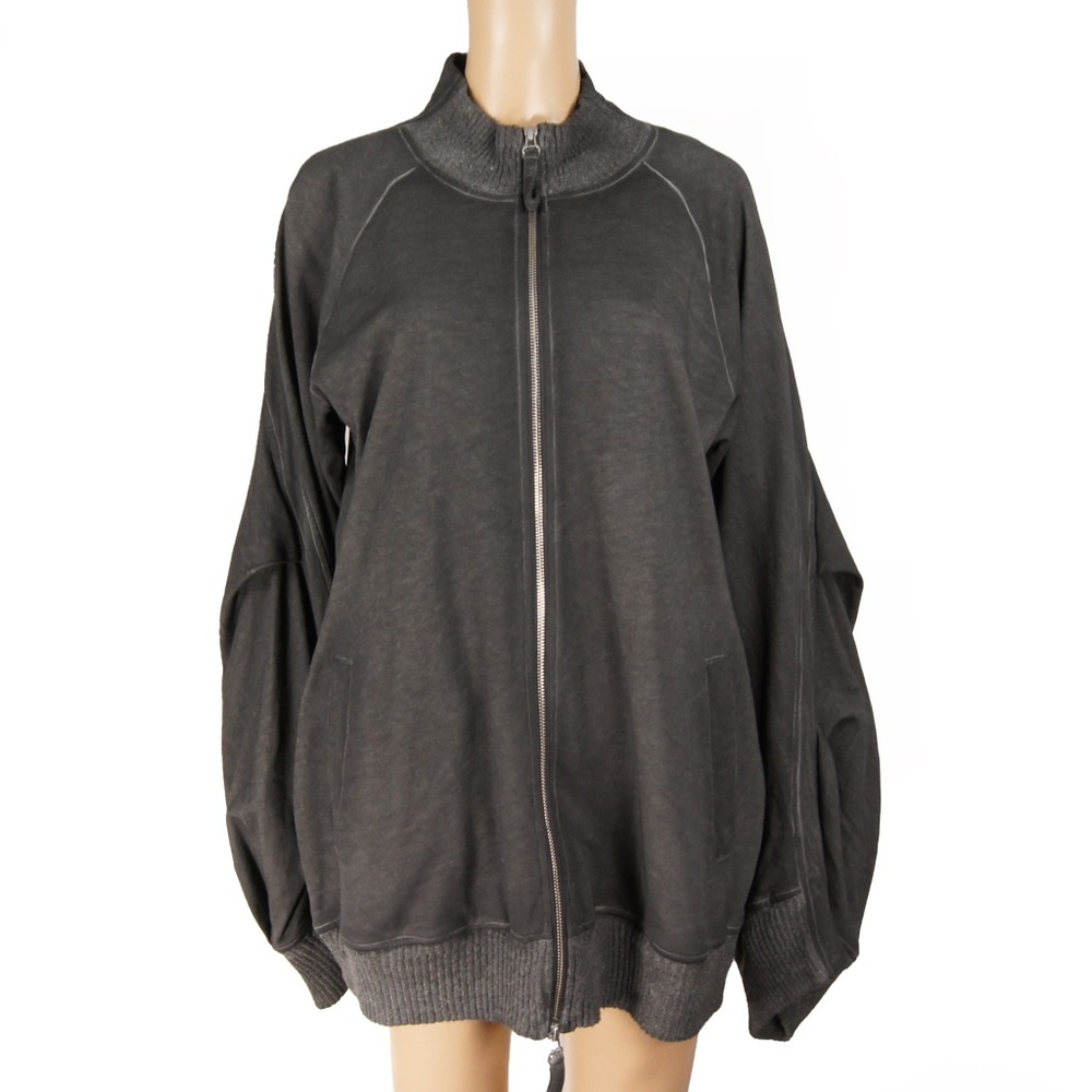 Runholdz Dip Berlin Coal Cloud Grey Oversized Zipup Sweater Jacket